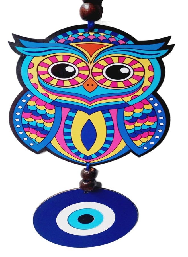 ART FLAUNTS Evil Eye Hanging for Home Entrance House Door Decoration Big Size Wooden MDF Lucky Owl Artwork House Wall Decor, Set of 2 - Image 5